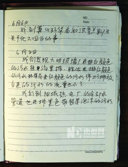 韦东英2005年的“环保日记”。南都记者 孙俊彬 摄