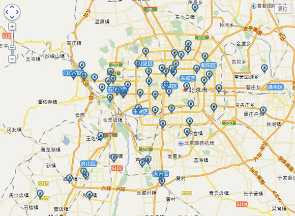 北京电动汽车充电桩分布图 40家4S店随便充
