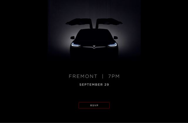 特斯拉的新车终于要来了 9月29日推新版Model X