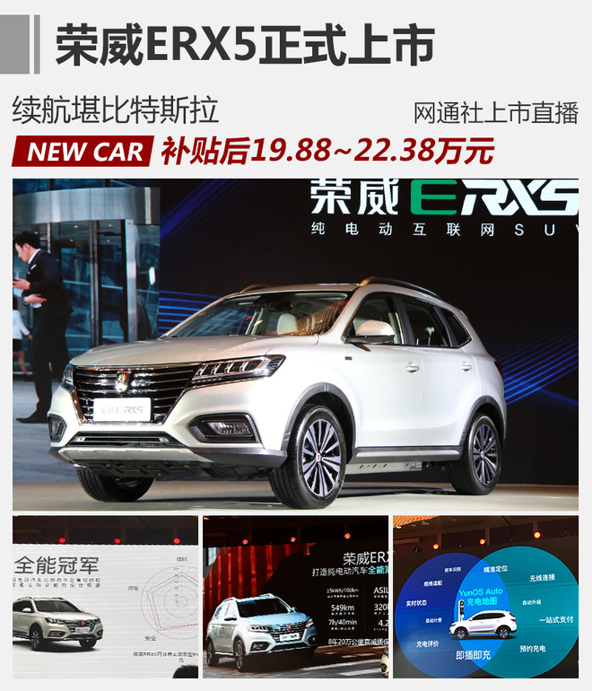 上汽荣威ERX5上市 补贴后售19.88万元起
