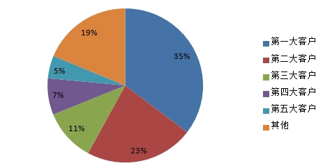 德赛电池2013年前五大客户占比(%)