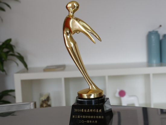 倍斯特荣获中国财经峰会颁发【2014最佳品牌形象奖】