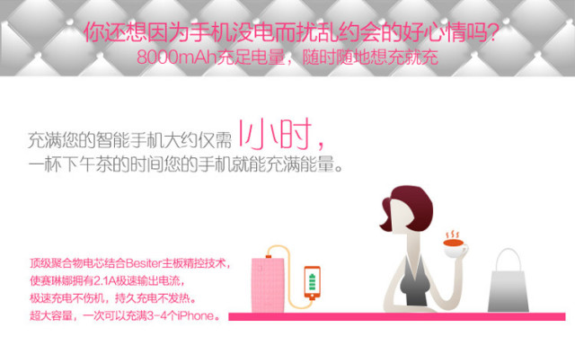 让她心动的神秘大礼 全球最受欢迎女性时尚移动电源