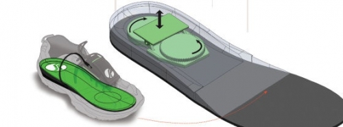 能充电的鞋垫   将踩地压力转化为电能储存