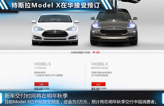 特斯拉公司筹备 首款SUV投产明年引入中国