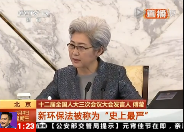傅莹：史上最严环保法是有牙齿的 对污染零容忍