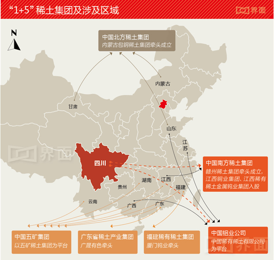 稀土诸侯争夺四川 中铝以及南、北两大稀土集团参战