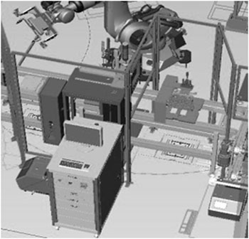 产线与自动化检测设备示意图