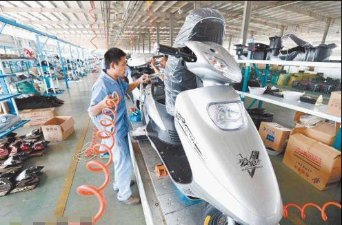 广东电动车年产量超400万辆 年产值上百亿元