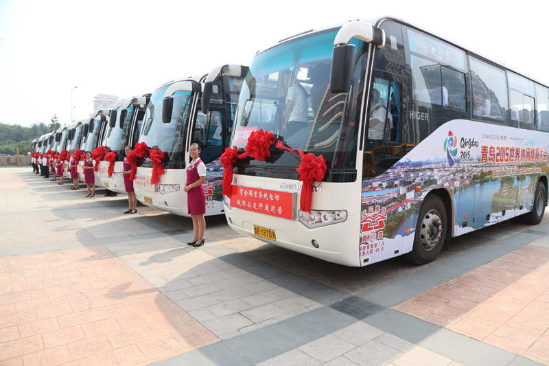 青岛至莱西全国首条纯电动城际公交线路 休体大会专号开通