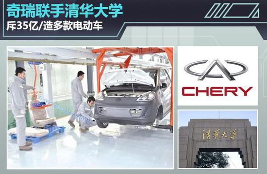 奇瑞联手清华大学 投35亿造多款电动汽车