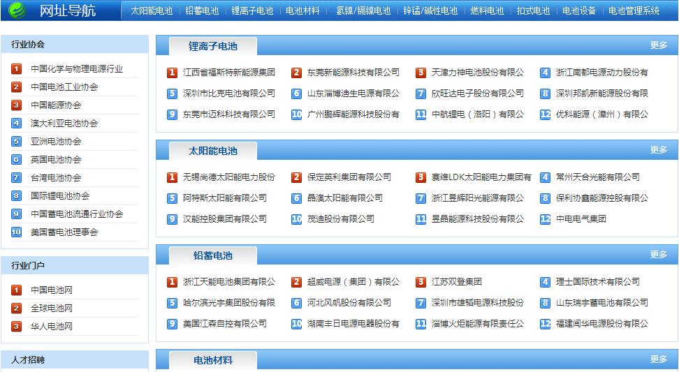 中国电池网推出电池产业链“搜索风云榜”和“品牌榜”