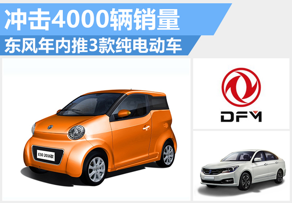 东风汽车年内推3款纯电动车 冲击4000辆销量