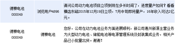 德赛电池：动力电池产品已小批量出货