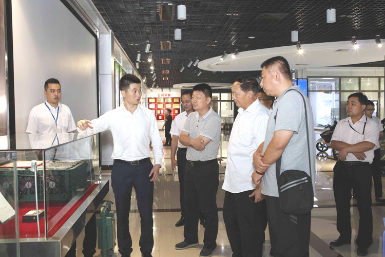 李书记一行对公司核心产品钛酸锂电池产品作深入了解