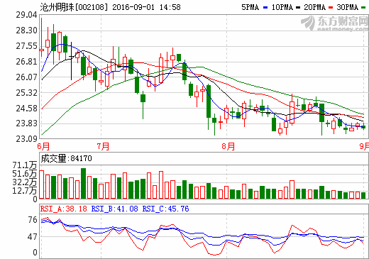沧州明珠：上半年净利润2.57亿元 同比增长185.40%