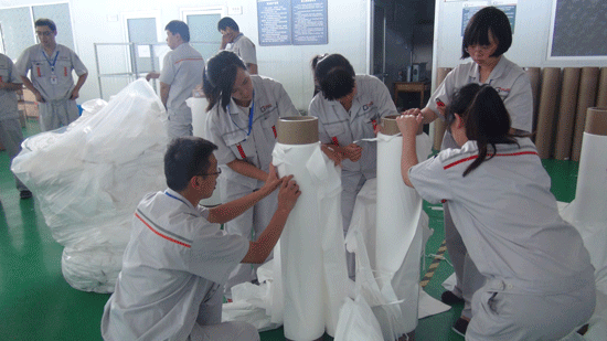 金力股份隔膜事业部进行B品隔膜的报废处理