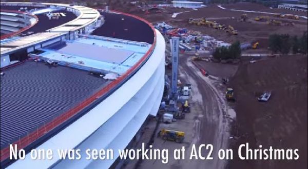 苹果Campus 2 飞船总部4K无人机捕捉礼堂镜头