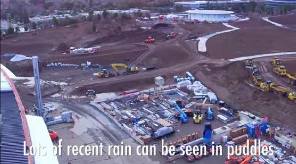 苹果Campus 2 飞船总部4K无人机捕捉礼堂镜头