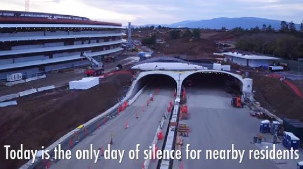 苹果Campus 2 飞船总部4K无人机捕捉礼堂镜头