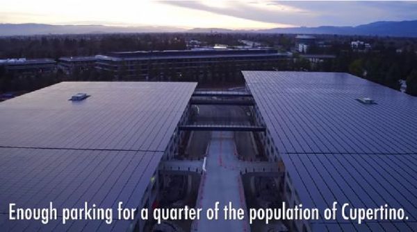 苹果Campus 2 飞船总部4K无人机捕捉礼堂镜头