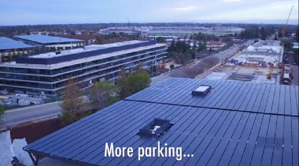 苹果Campus 2 飞船总部4K无人机捕捉礼堂镜头