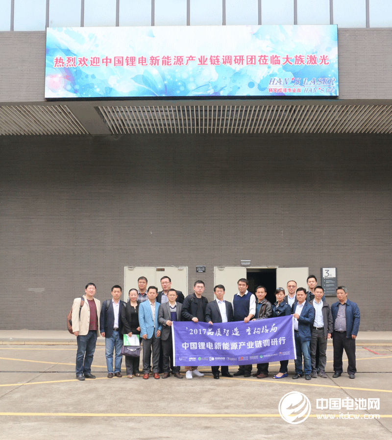 锂电产业连调研团一行与大族激光领导合影