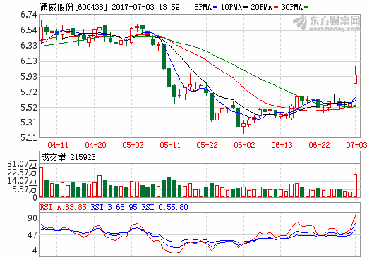 通威股份：上半年净利润7亿元-8亿元 业绩预增200%-246%