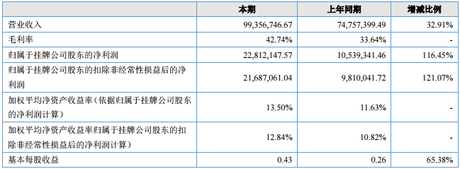 丰江电池主要财务数据（单位：元）