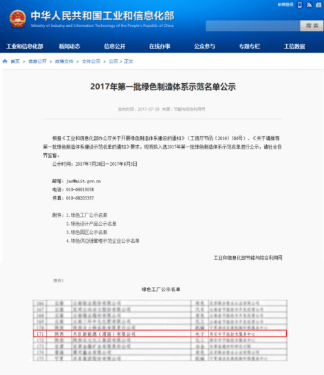 绿色环保 国际领先 天臣新能源入选国家级绿色工厂