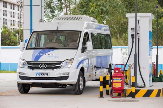 日前，上汽大通FCV80燃料电池车在广东佛山投入运营