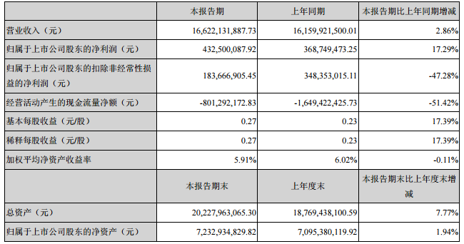 江苏国泰主要会计数据和财务指标