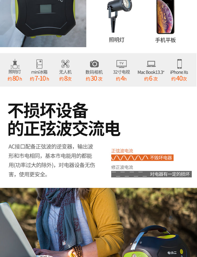 DXPOWER/电小二220V户外移动电源：大功率大容量
