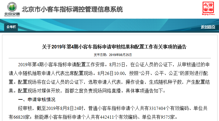 北京新能源车指标申请量超44万 新申请者或将等待9年以上