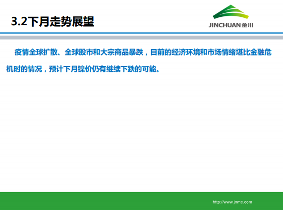 金川集团镍市场月报 (2020.3)