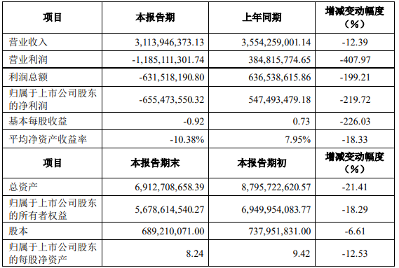 安洁科技2019年度主要财务数据和指标（单位：人民币元）