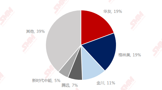 2020年H1中国氯化钴TOP5生产商市占率