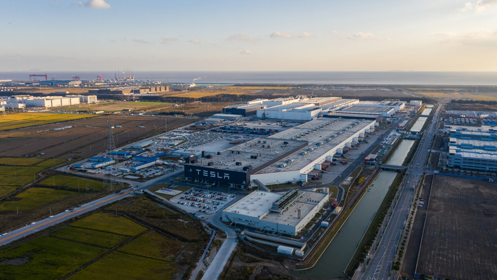 位于浦东新区的特斯拉上海超级工厂俯瞰图。 受访者供图