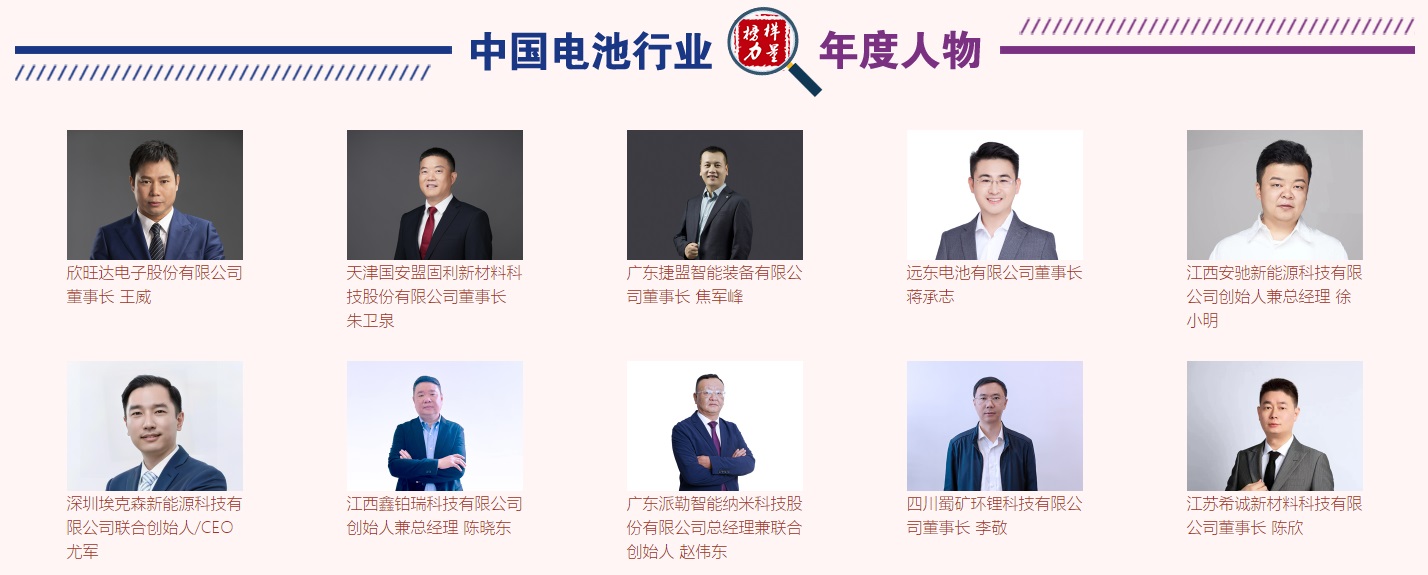 第13届中国电池新能源行业年度人物获奖名单