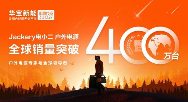 全球销量突破400万台!华宝新能打造世界级绿色储能品牌 全球销量突破400万台!华宝新能打造世界级绿色储能品牌