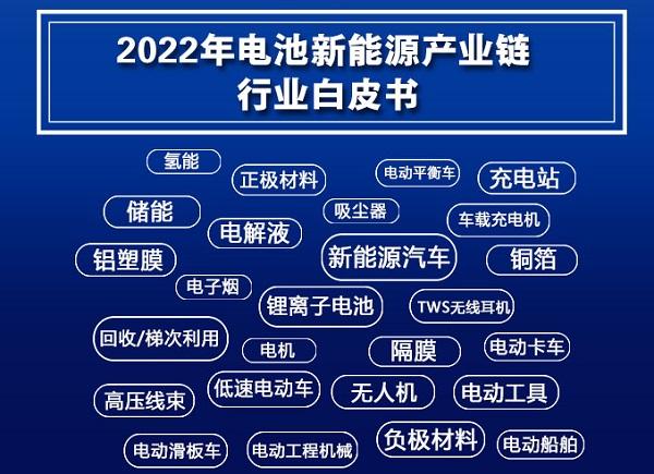 2022年电池新能源产业链行业白皮书详细名单出炉