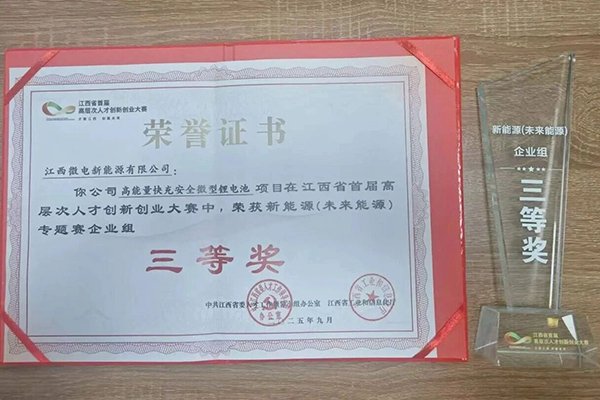 微电新能源江西分公司获省级创业大赛三等奖