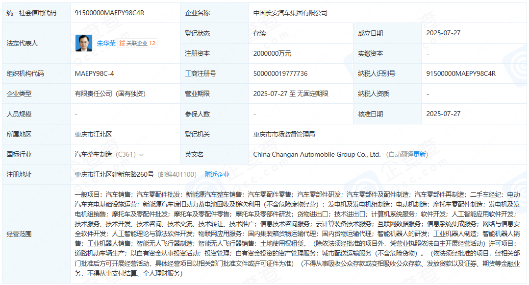 中国长安汽车集团有限公司