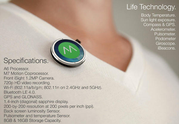 苹果iWatch圆形外观设计  这是你的菜吗？