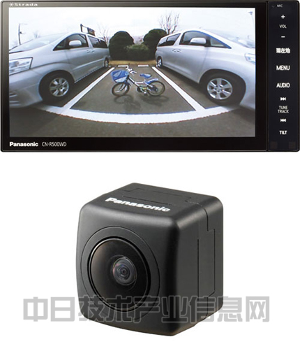 松下的车载显示器（上）与摄像头