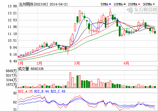 沧州明珠：2013年锂电池薄膜收入增长94% 拟10派2