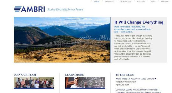 液态金属电池初创公司Ambri获得C轮融资3500万美元